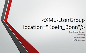 Vorstellung der XML User Group Köln-Bonn